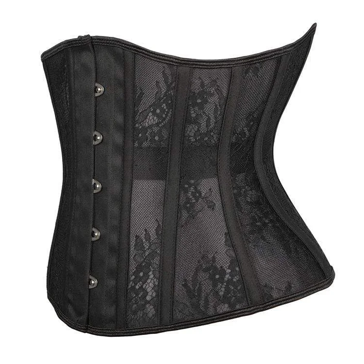 Women's Gothic Floral Mesh Underbust Corsets