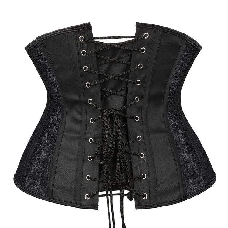 Women's Gothic Floral Mesh Underbust Corsets