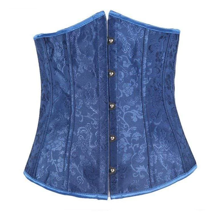 Women's Gothic Jacquard Underbust Corstes Blue