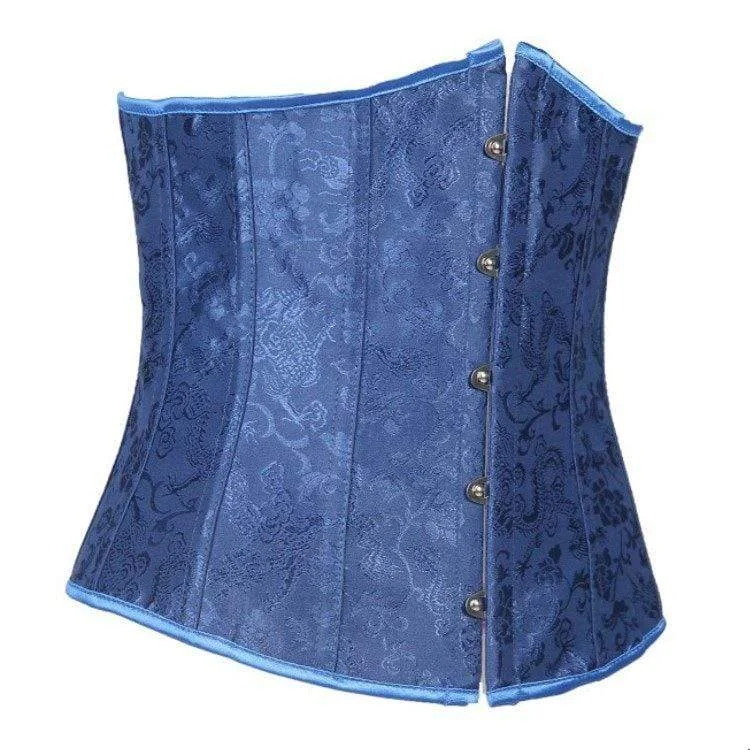 Women's Gothic Jacquard Underbust Corstes Blue