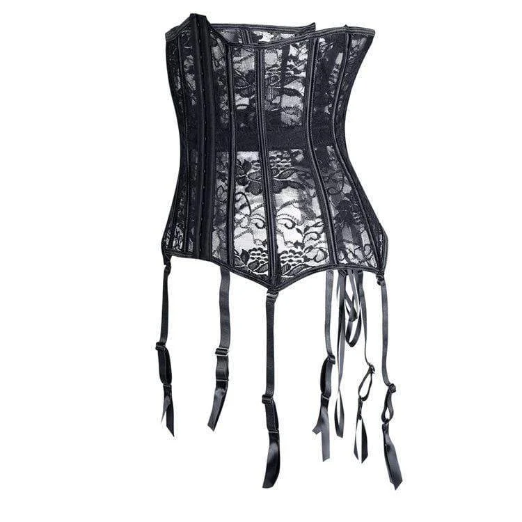 Women's Gothic Lace Sheer Underbust Corset