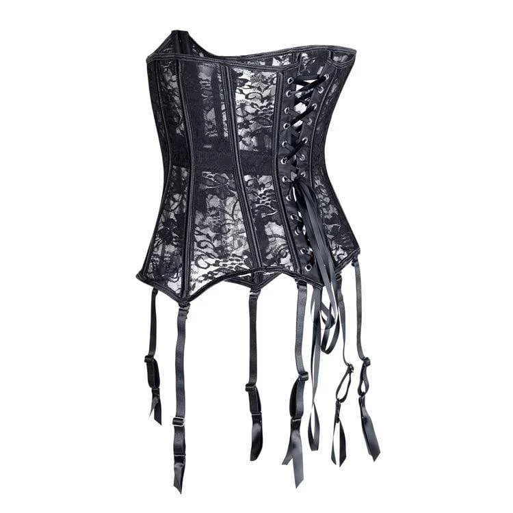 Women's Gothic Lace Sheer Underbust Corset