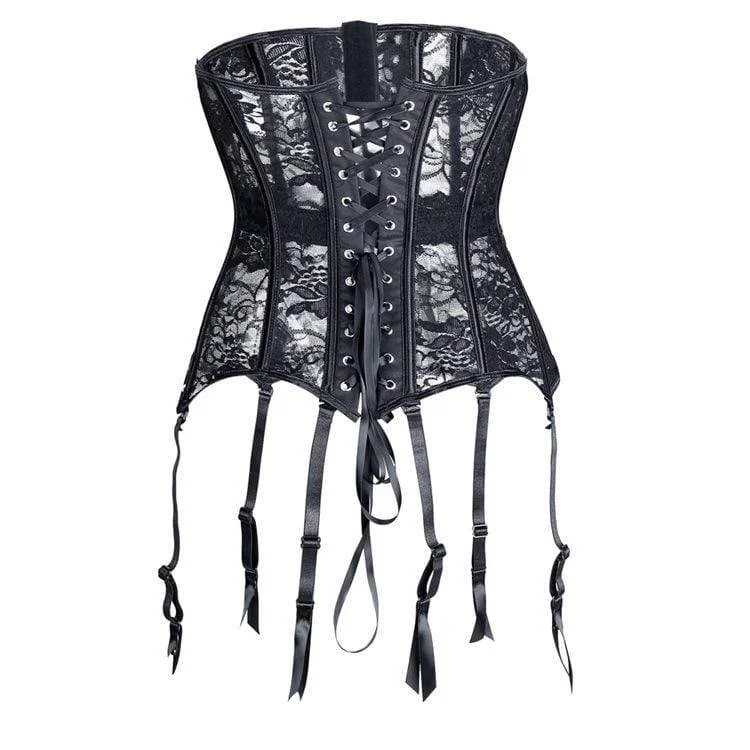 Women's Gothic Lace Sheer Underbust Corset