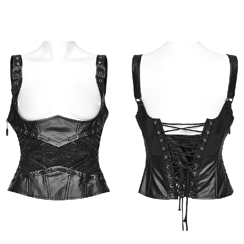 Women's Gothic Lace Splice Lace-up Underbust Corset