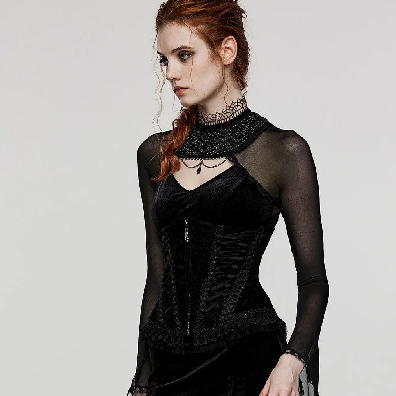 Women's Gothic Lace-up Lace Hem Underbust Corset