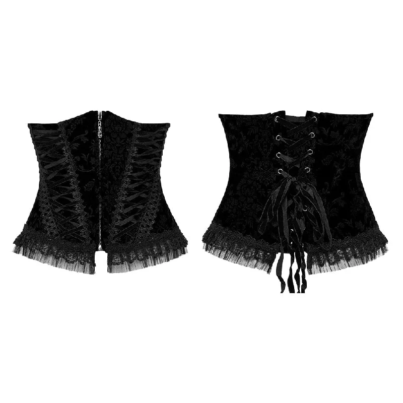 Women's Gothic Lace-up Lace Hem Underbust Corset