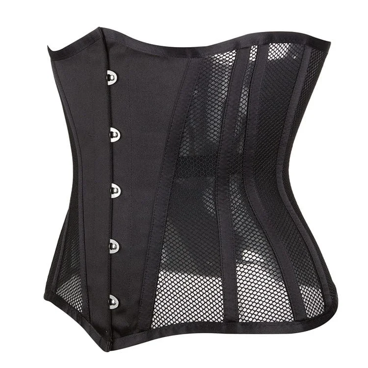 Women's Gothic Mesh Splice Strappy Underbust Corset