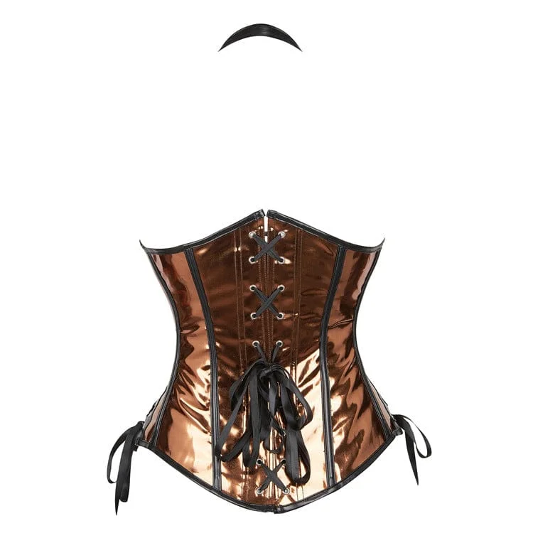 Women's Gothic Punk Halterneck Buckles Underbust Corset