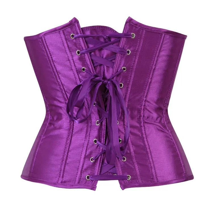 Women's Gothic Pure Color Satin Underbust Corsets