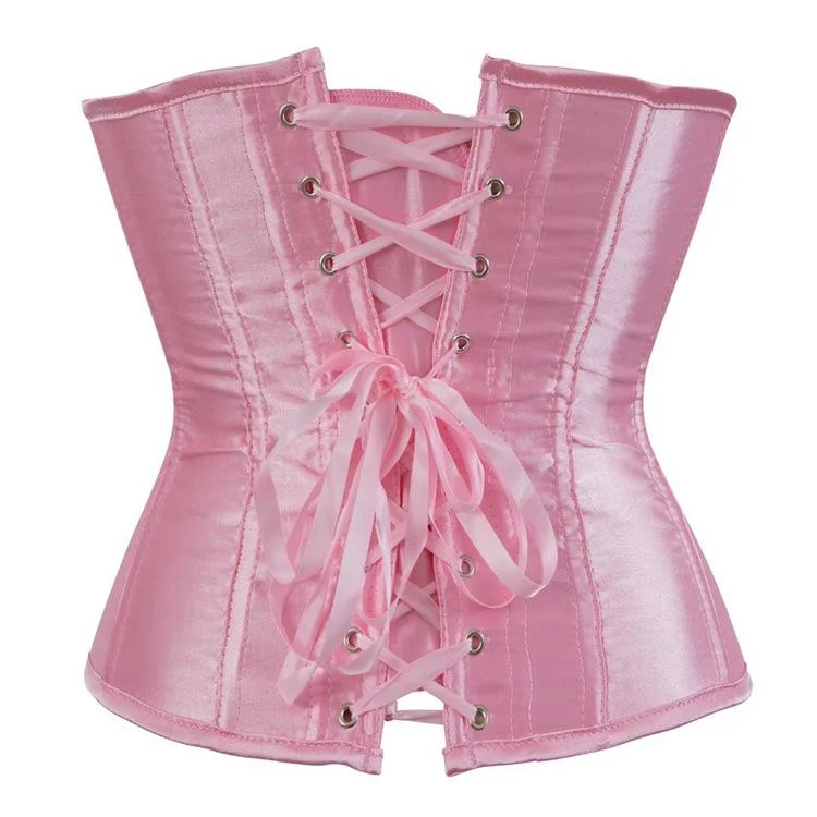 Women's Gothic Pure Color Satin Underbust Corsets