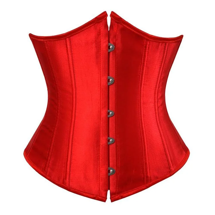 Women's Gothic Pure Color Satin Underbust Corsets