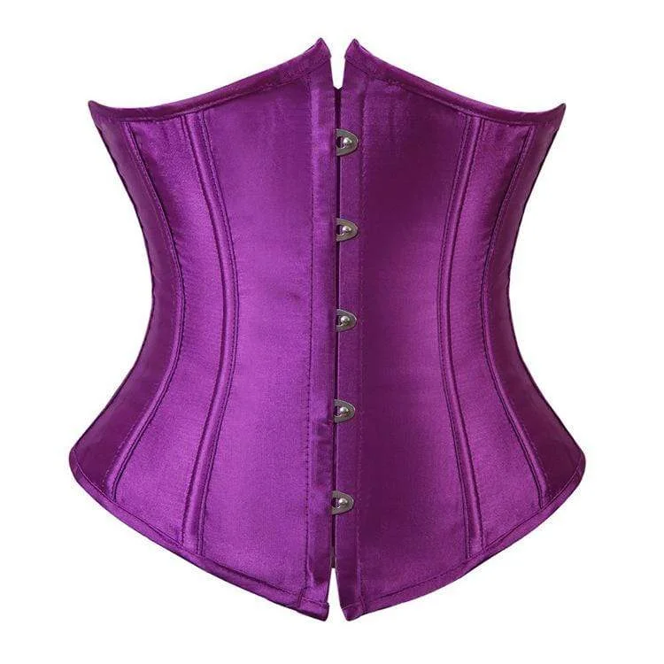 Women's Gothic Pure Color Satin Underbust Corsets