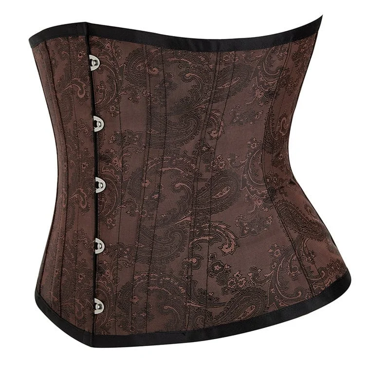 Women's Gothic Strappy Floral Printed Underbust Corset