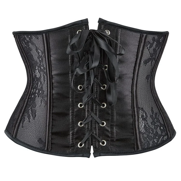 Women's Gothic Strappy Lace Splice Underbust Corset