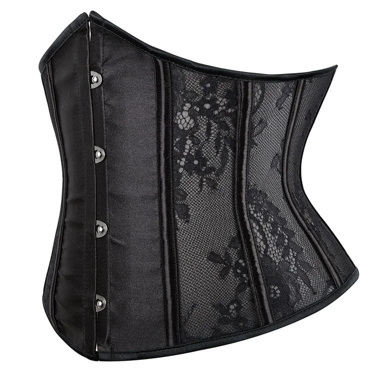 Women's Gothic Strappy Lace Splice Underbust Corset