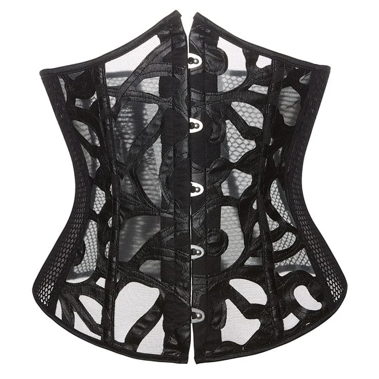 Women's Gothic Strappy Mesh Underbust Corset