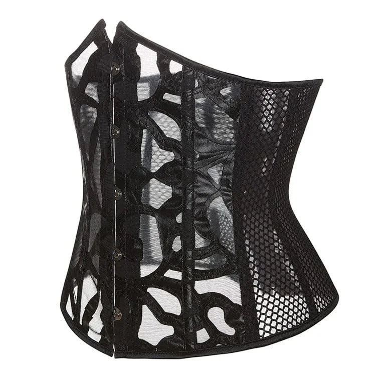 Women's Gothic Strappy Mesh Underbust Corset