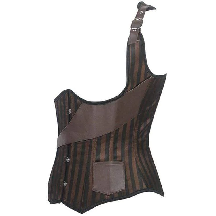 Women's Gothic Striped Underbust Corsets With Pocket