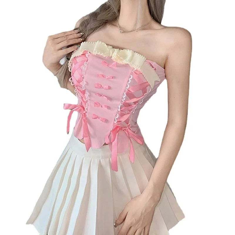 Women's Lolita Strappy Bowknot Bustier