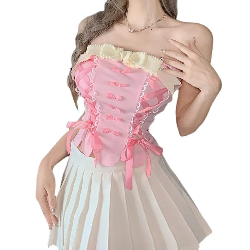 Women's Lolita Strappy Bowknot Bustier