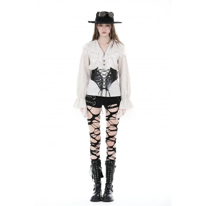 Women's Punk Lace-up Faux Leather Girdle