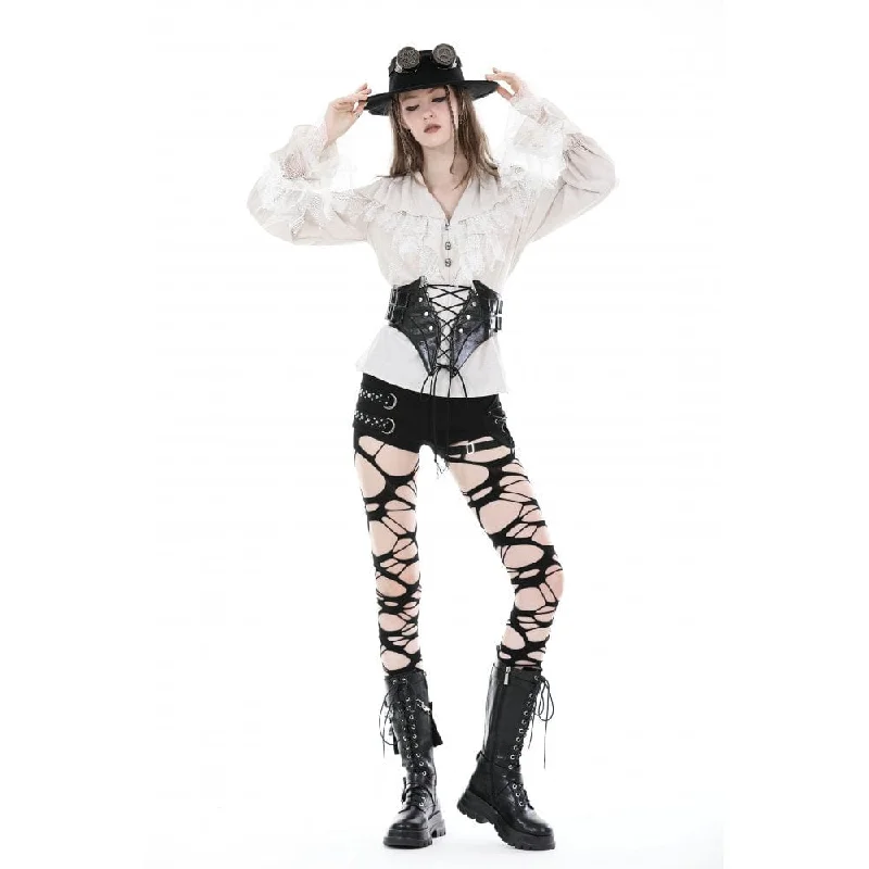 Women's Punk Lace-up Faux Leather Girdle