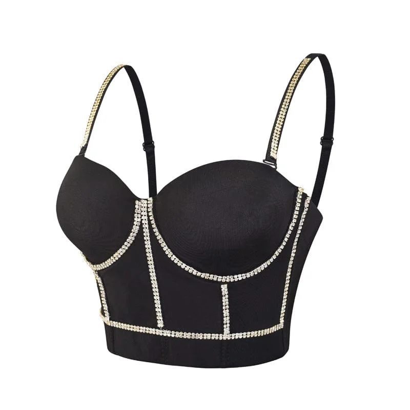 Women's Punk Rhinestone Bustier