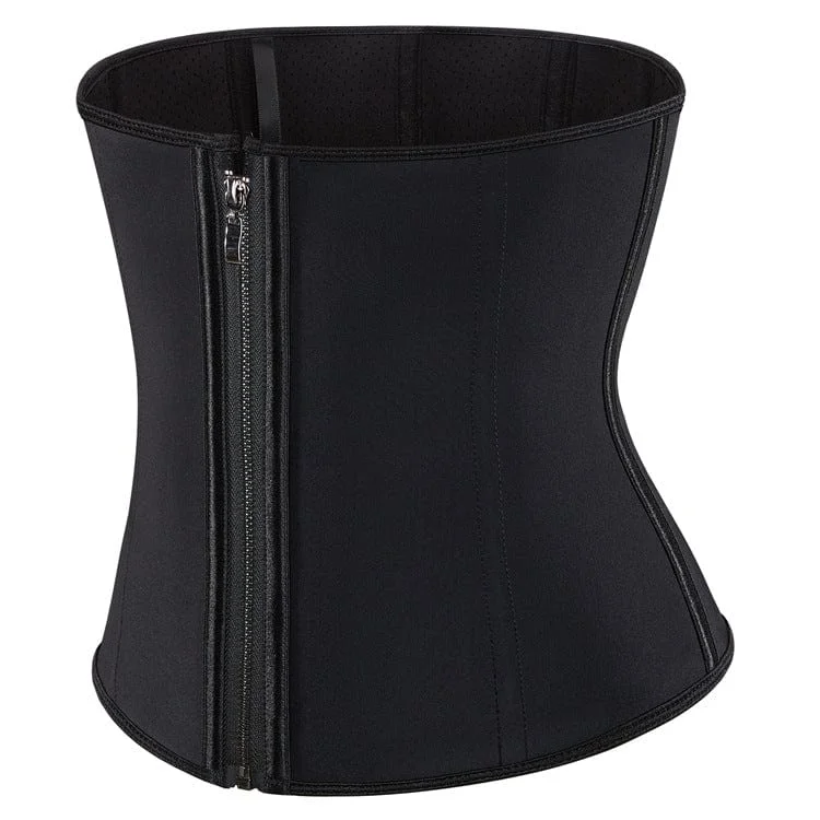 Women's Punk Solid Color Zipper Underbust Corset