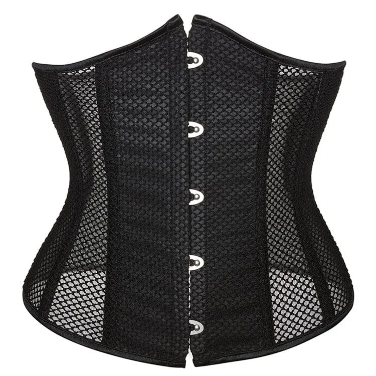 Women's Punk Strappy Mesh Underbust Corset