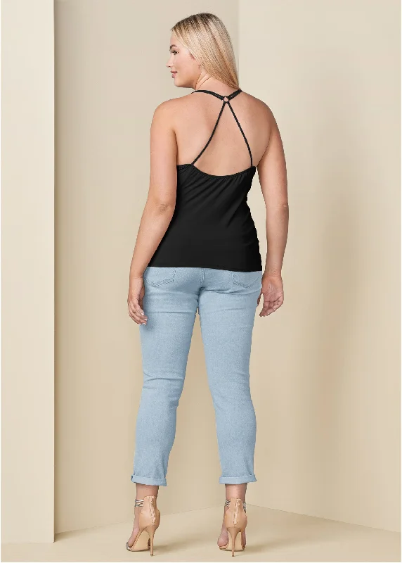 Strappy detail top - Black