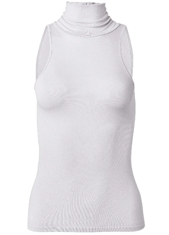 Mock-neck seamless top - White