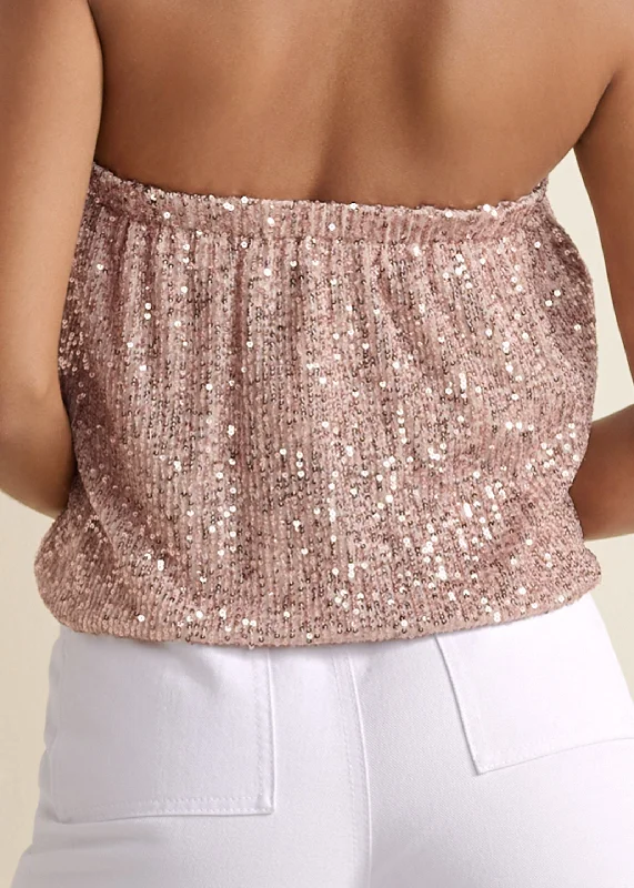 Sequin tube top - Rose Gold