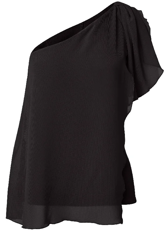 Chiffon bow top - Black