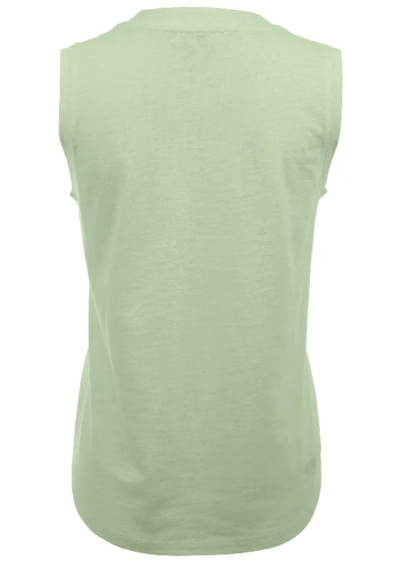 V-Neck shirred tank - Mint