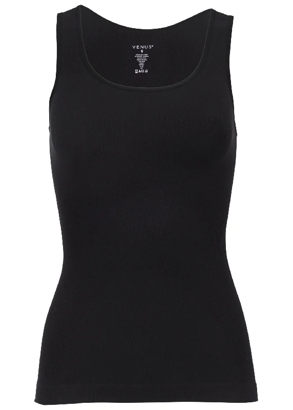 Seamless ribbed tank - Black